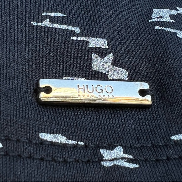 Hugo Boss Sz L Red Label short sleeve silky black polo shirt NWOT button collar - Picture 7 of 10